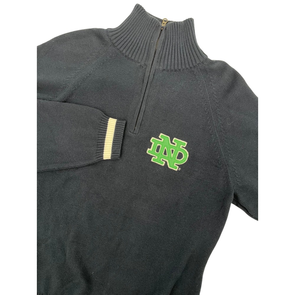 47 Brand Notre Dame Fighting Irish Mens‎ Large Navy Blue Cotton 1/4 Zip Sweater